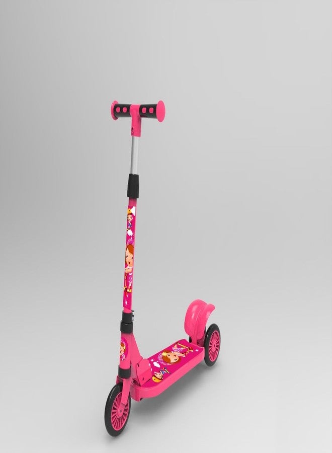 Lacossi Scooter for Kids - Kids Scooter, Skate Scooter, Runner Scooter, Kick Scooter for Kids, Boys, Girls Adjustable Height, Foldable & Weight Capacity 70 kgs with for Indoor and Outdoor (Pink) - Image 1